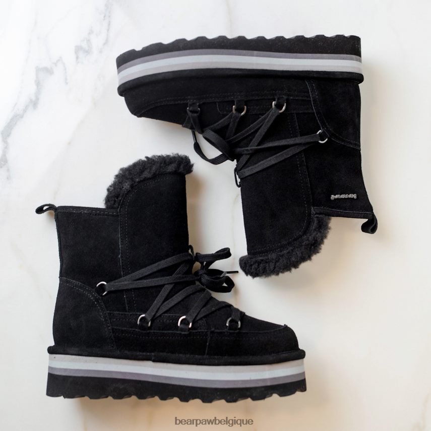 BEARPAW rétro mondi jeunesse enfants 6PN848599 noir bottes