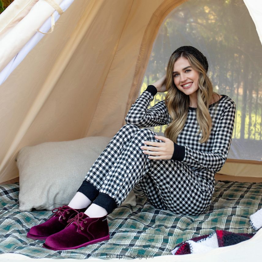 BEARPAW ciel femmes 6PN84835 velours bordeaux bottes