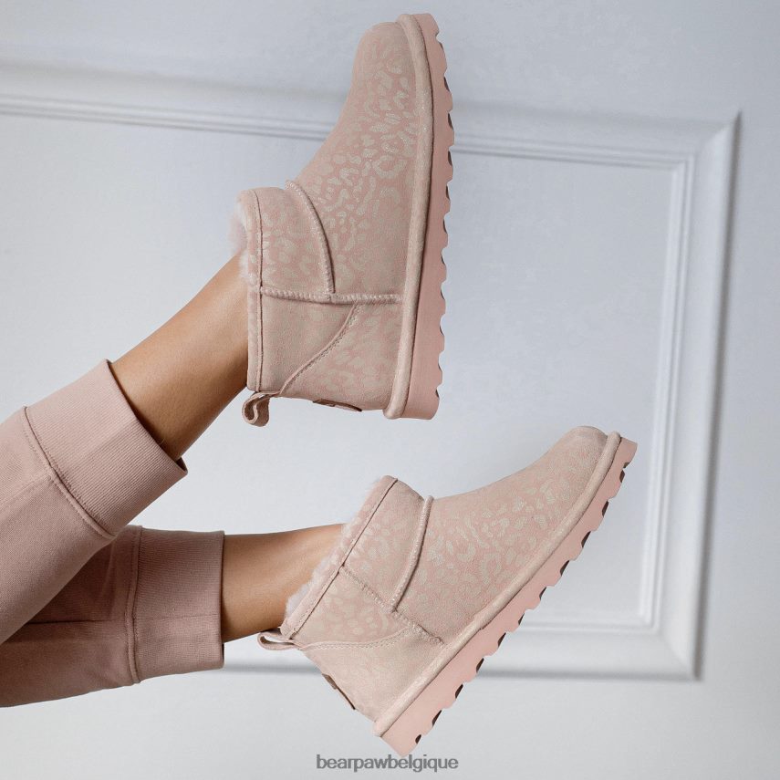 BEARPAW shorty exotique femmes 6PN84834 paillettes léopard rose bottes