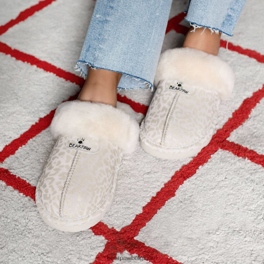 BEARPAW loki exotique femmes 6PN848266 paillettes de léopard blanc d'hiver chaussons