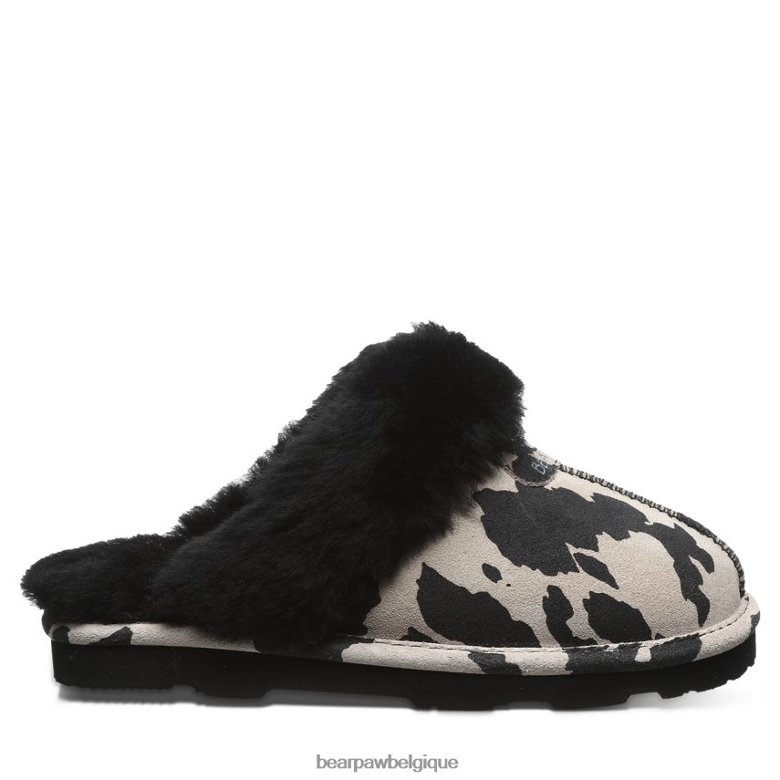 BEARPAW loki exotique femmes 6PN848293 imprimé vache noire chaussons