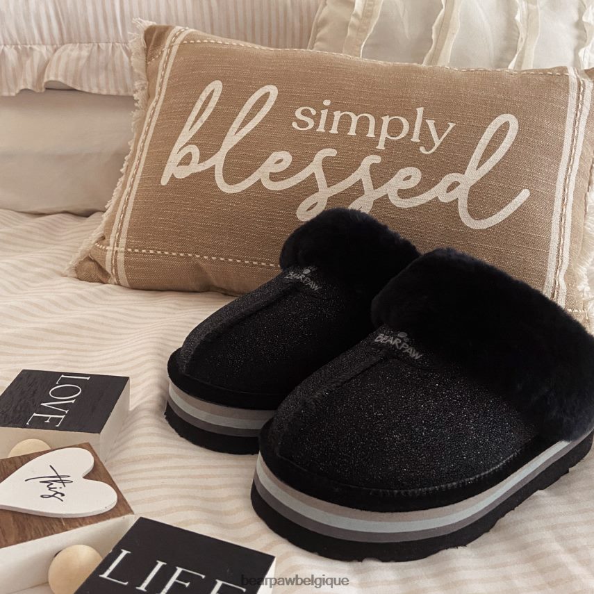 BEARPAW rétro loki femmes 6PN848320 caviar noir chaussons