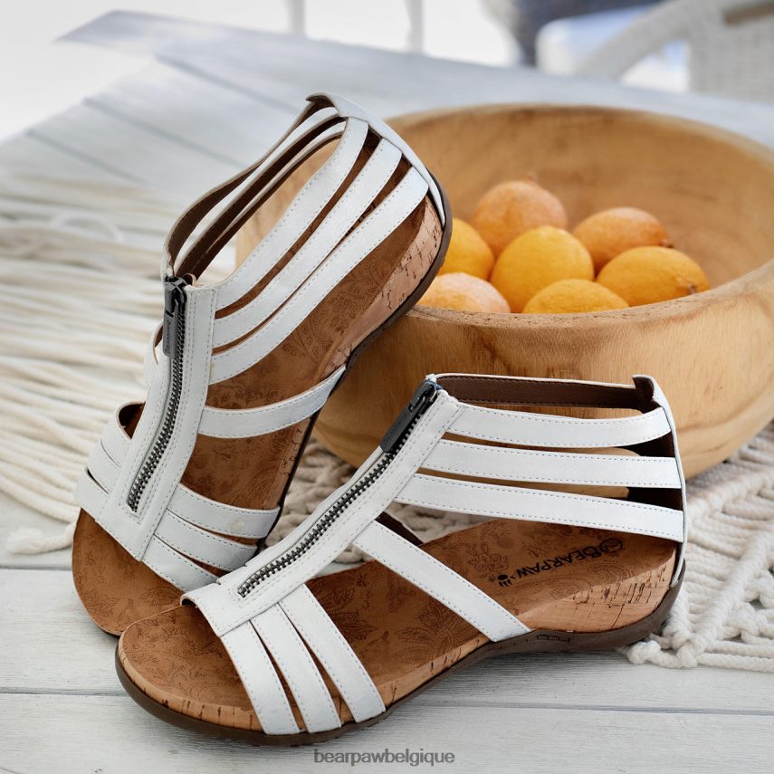 BEARPAW layla femmes 6PN848433 blanc métallisé des sandales